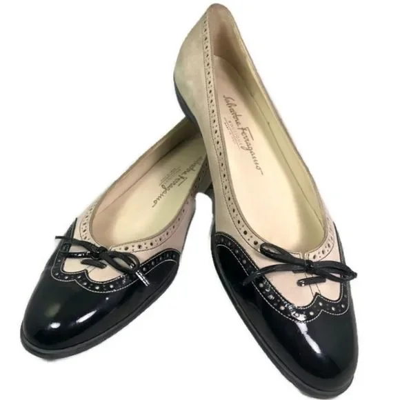 Salvatore Ferragamo Black Wing-Tip Size 9 s-l400.jpg main image 4